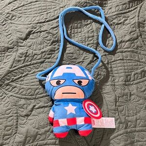 Blue Superhero Plush Crossbody Bag
